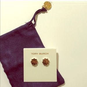 Tory Burch authentic silver and gold logo studs